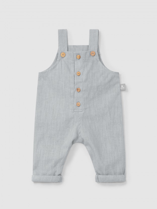 Plain dungarees in linen with cotton Plain dungarees in linen with cotton