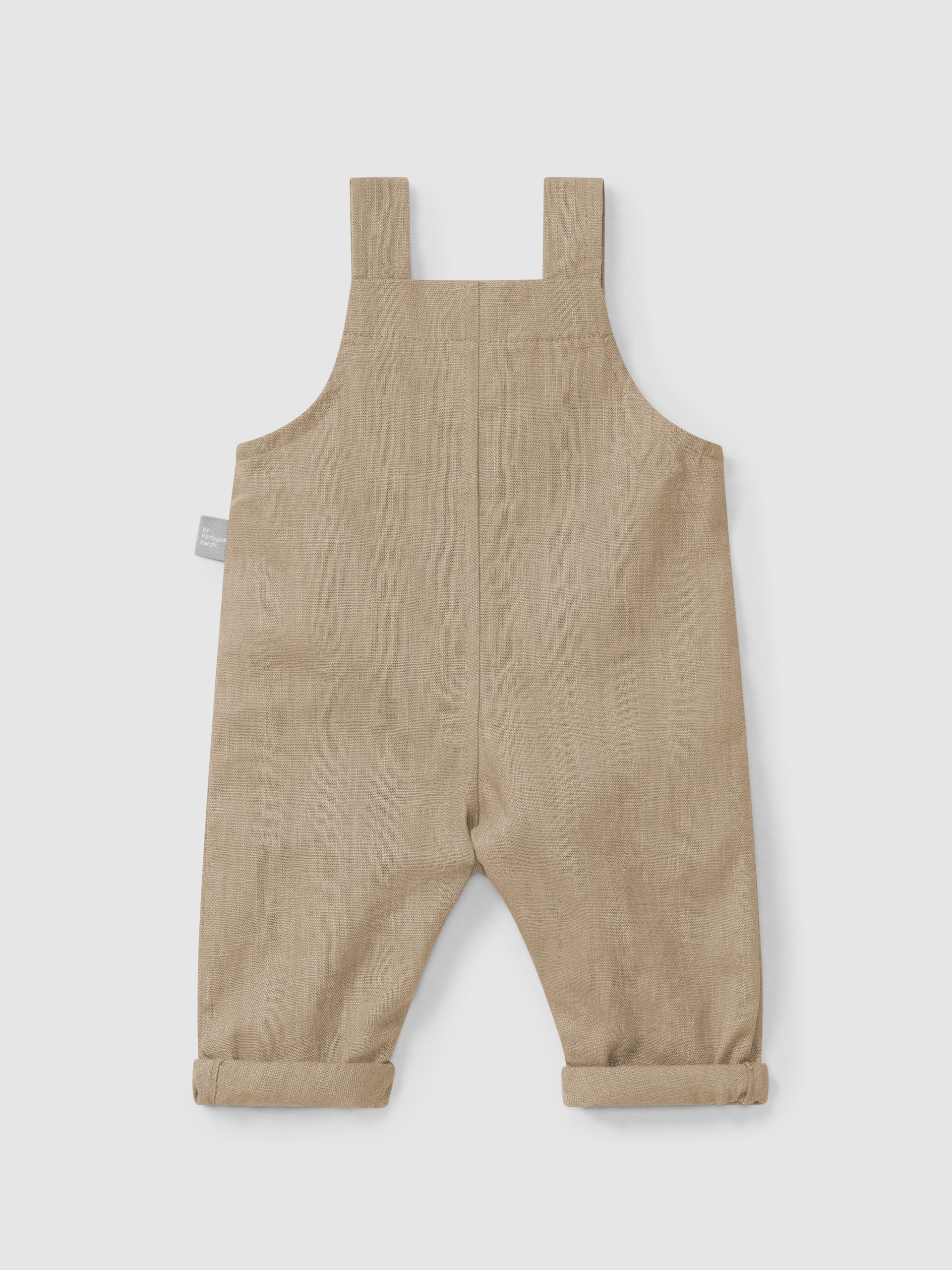 Plain dungarees in linen with cotton