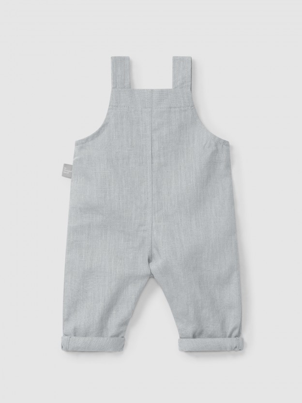 Plain dungarees in linen with cotton Plain dungarees in linen with cotton
