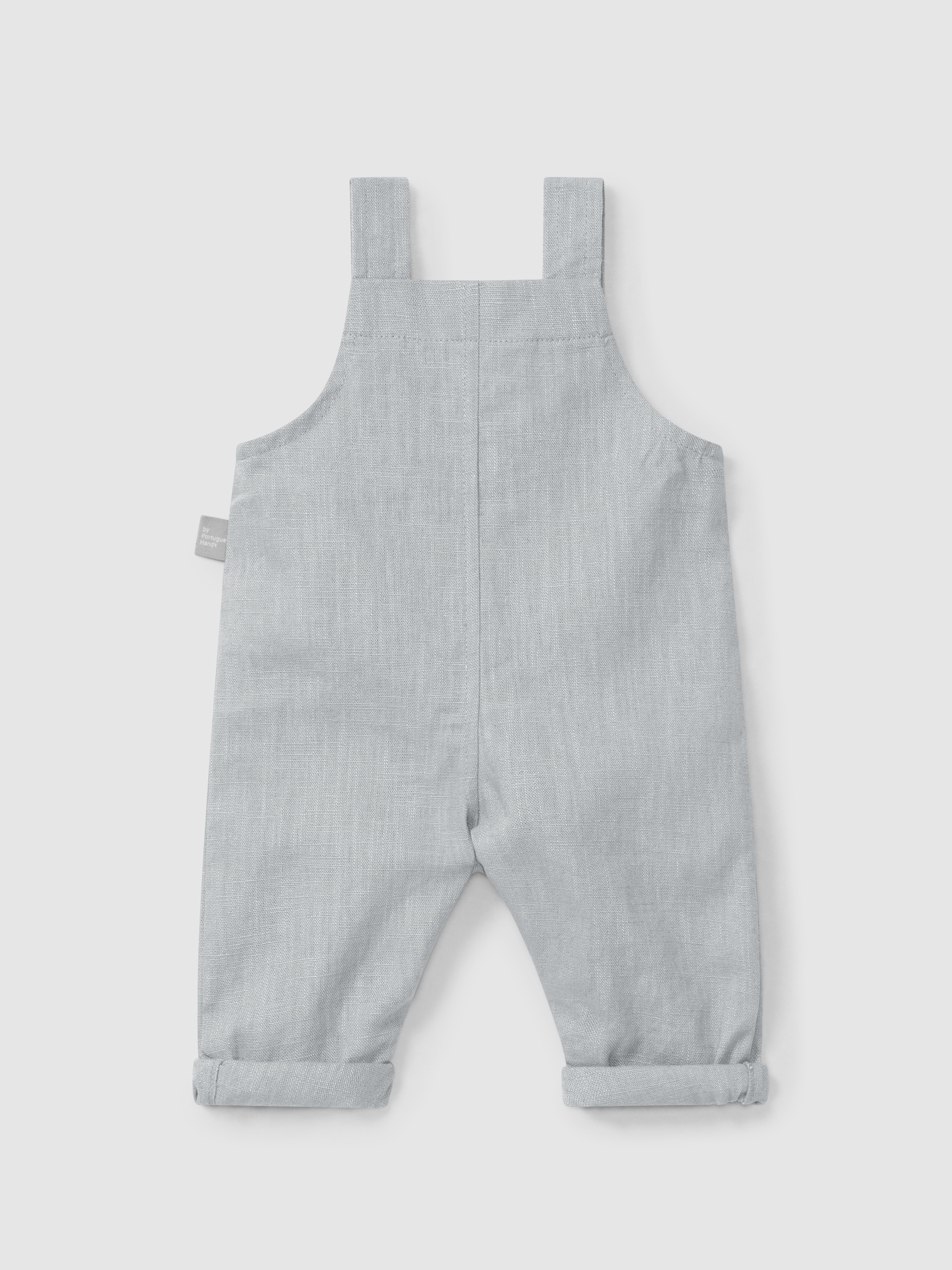 Plain dungarees in linen with cotton