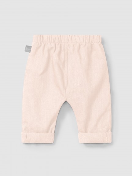 Plain pull-up pants in linen with cotton Plain pull-up pants in linen with cotton