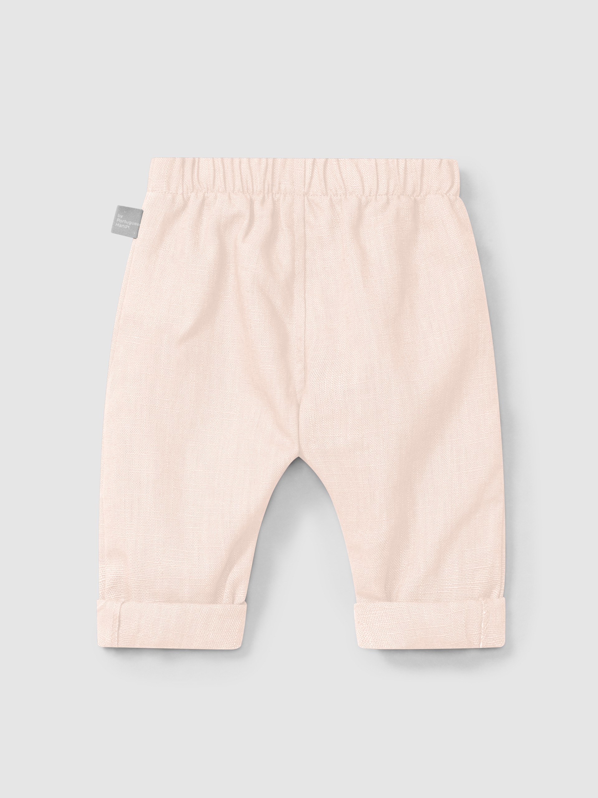 Plain pull-up pants in linen with cotton