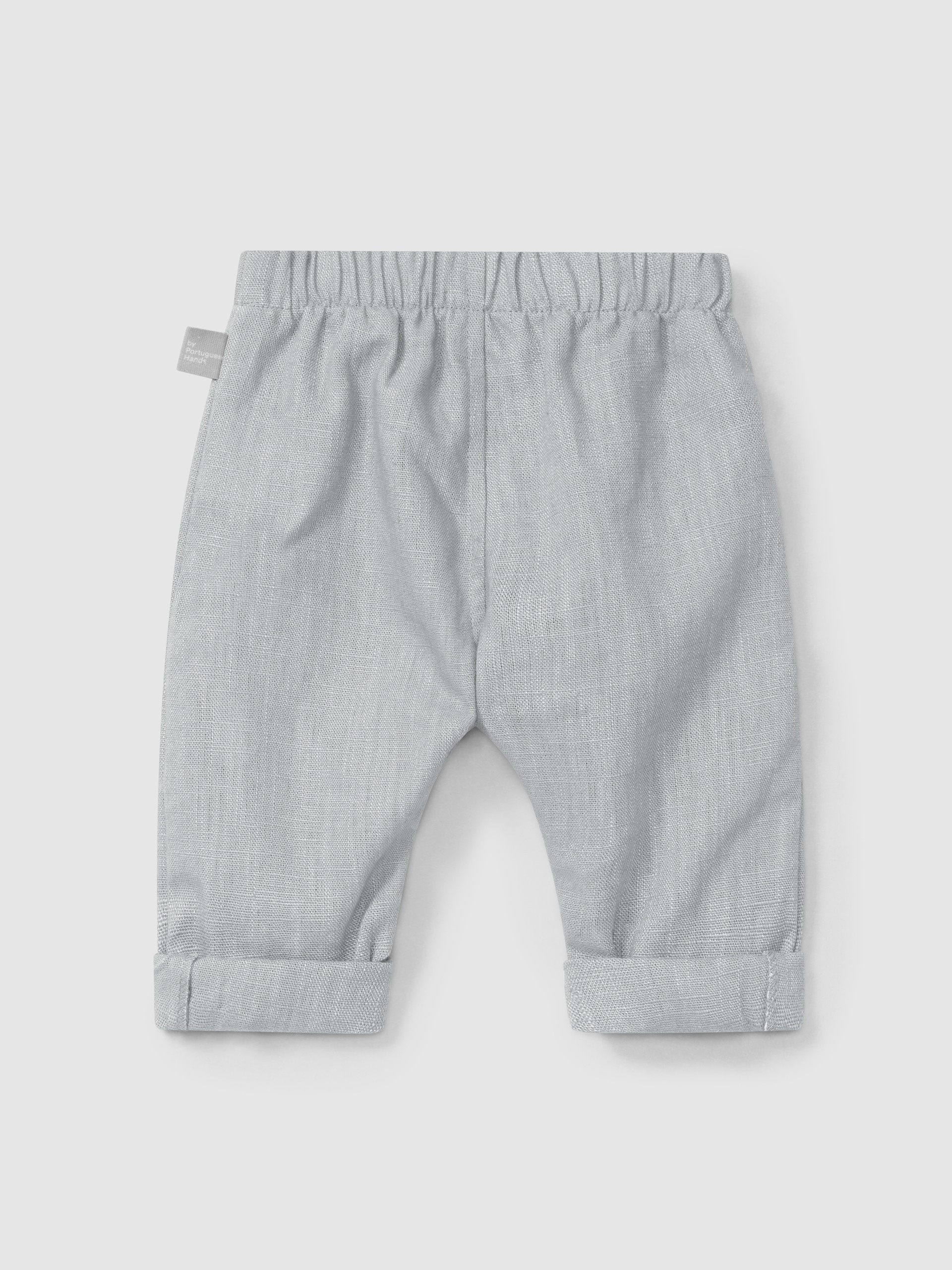 Pantalon pull-up uni en lin avec du coton