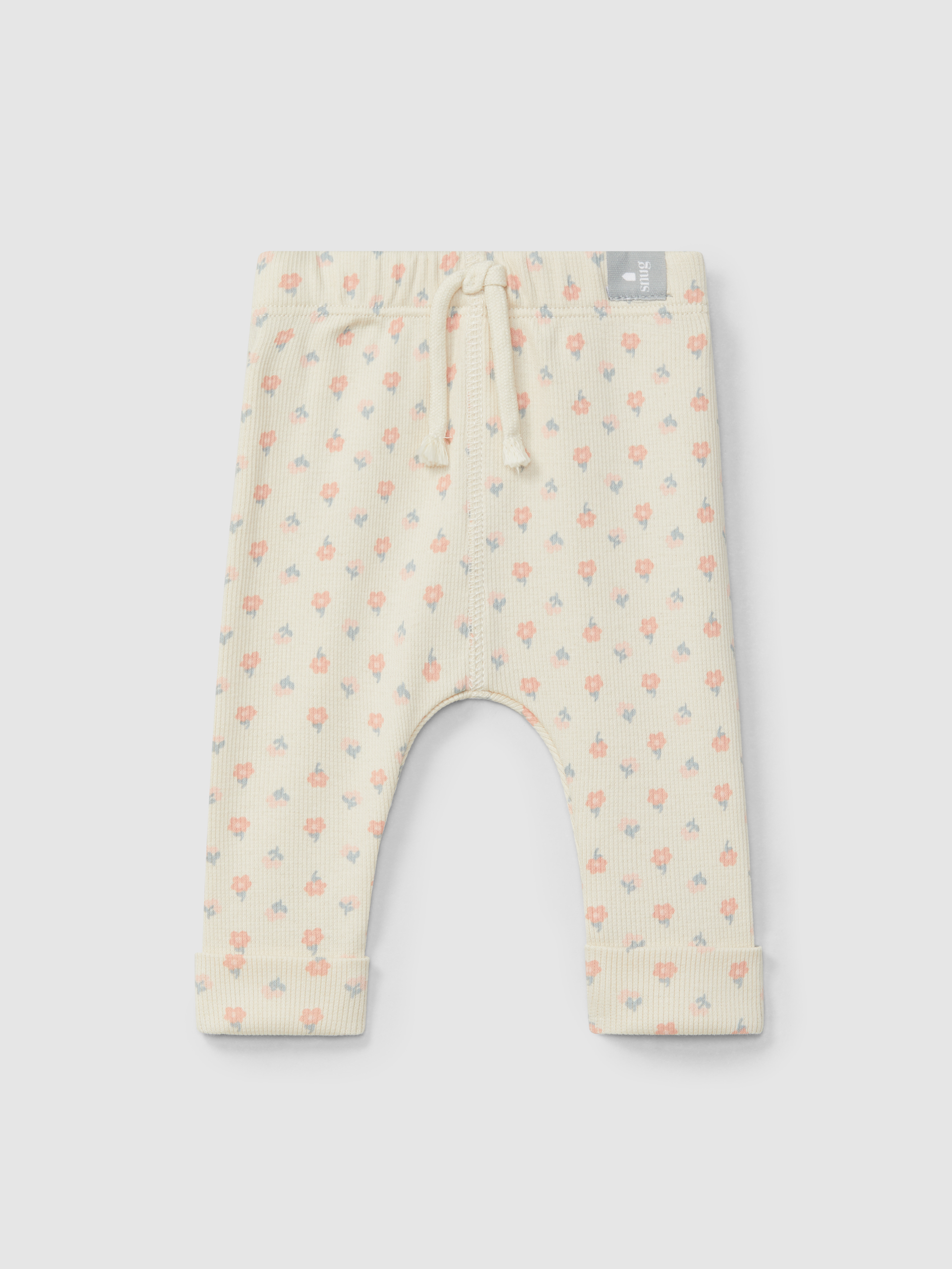Ribbed jersey leggings floral print