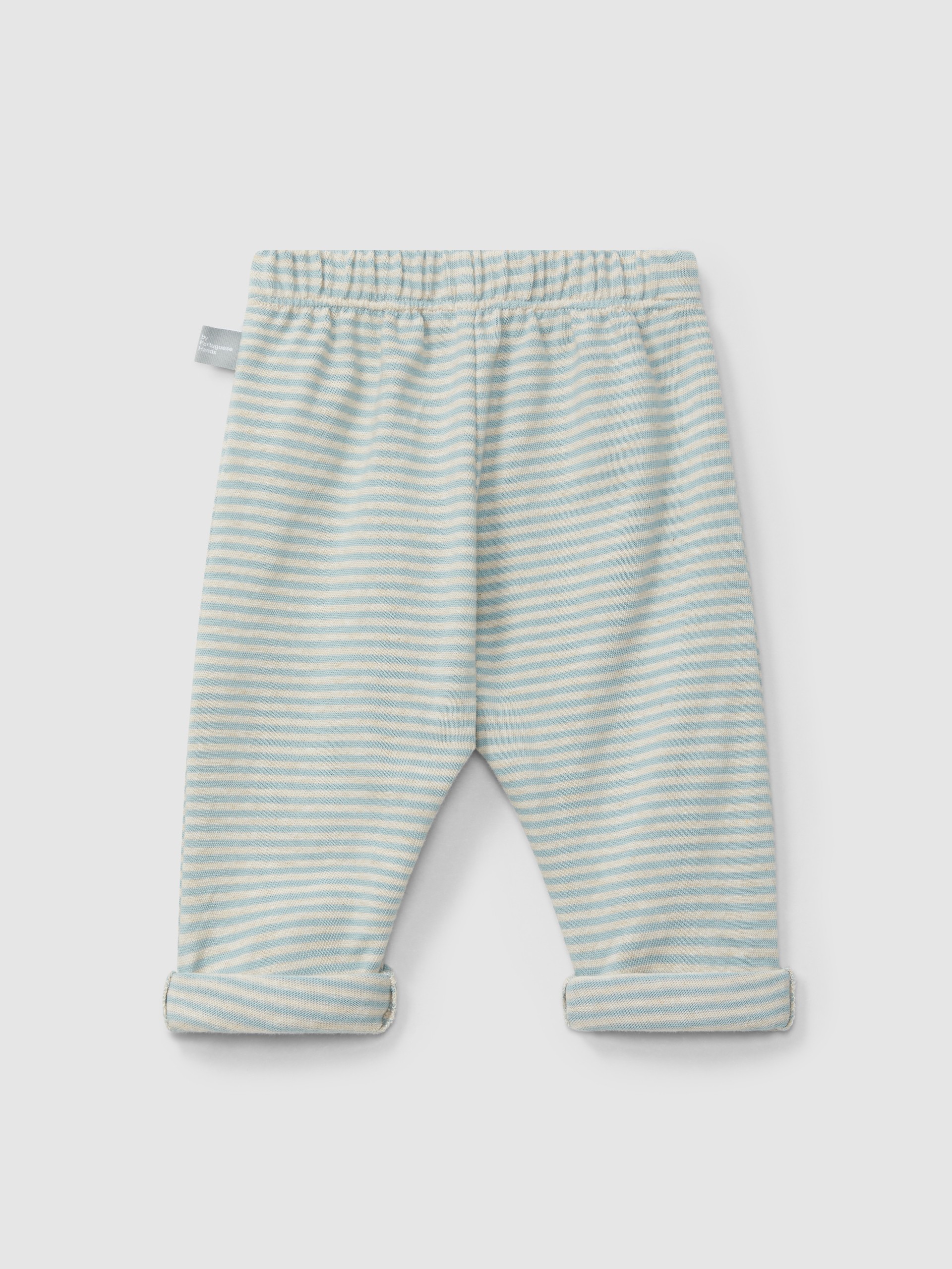 Cotton striped pull-up pants