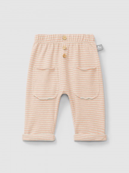 Cotton striped pull-up pants Cotton striped pull-up pants