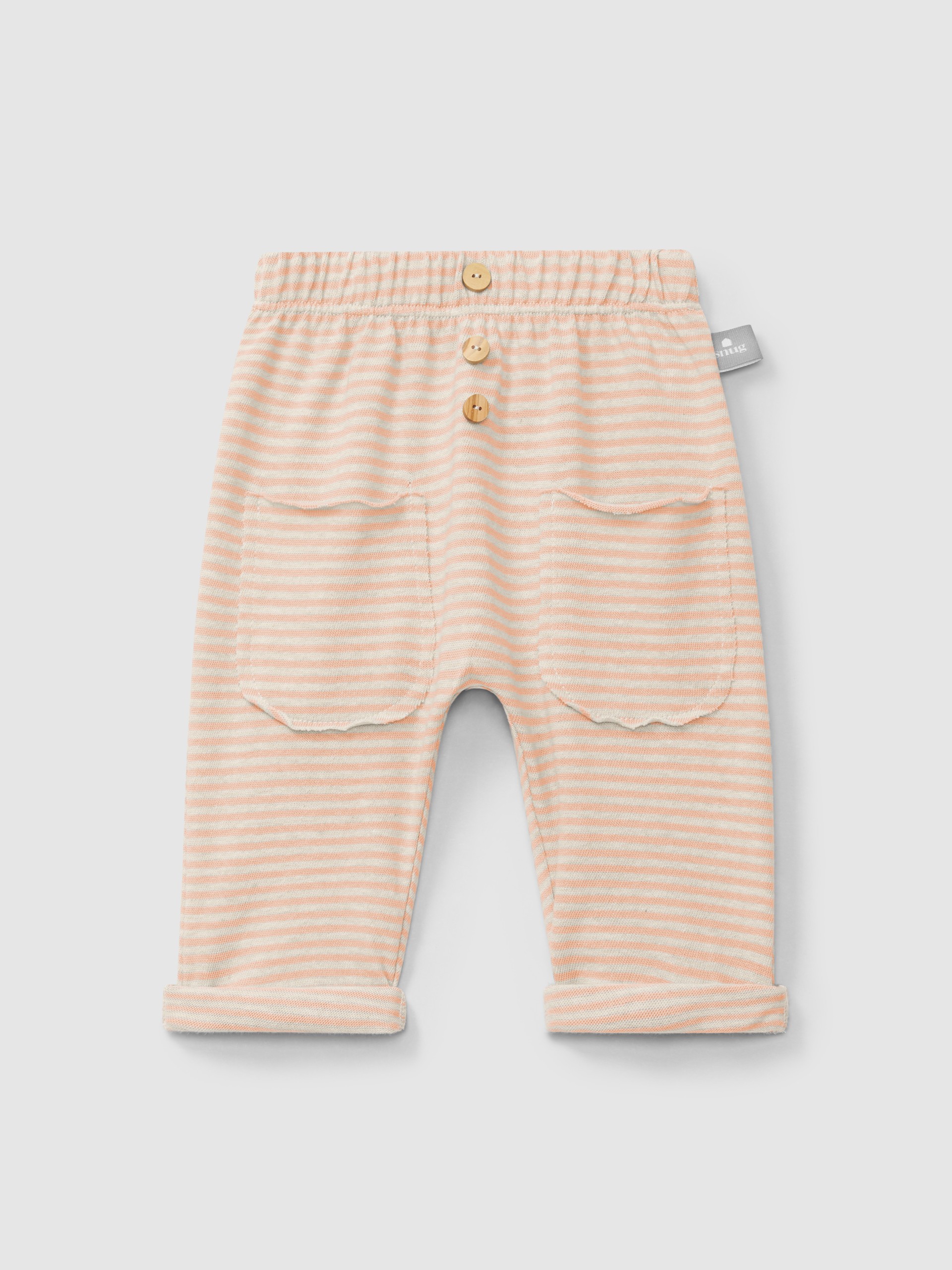 Pantalón pull-up de algodón a rayas