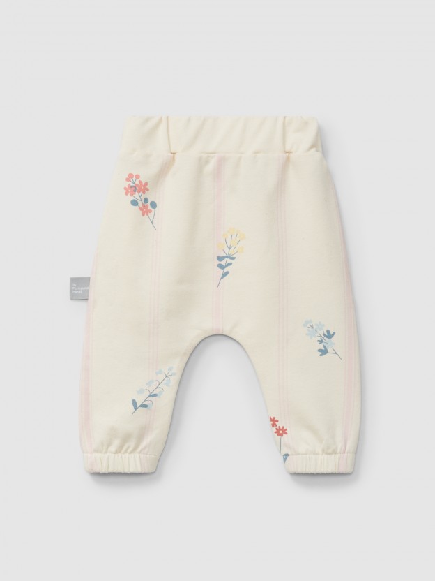 Printed plush pull-up pants
