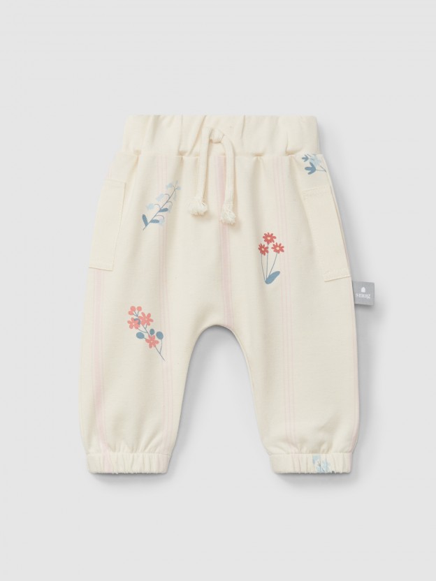 Printed plush pull-up pants