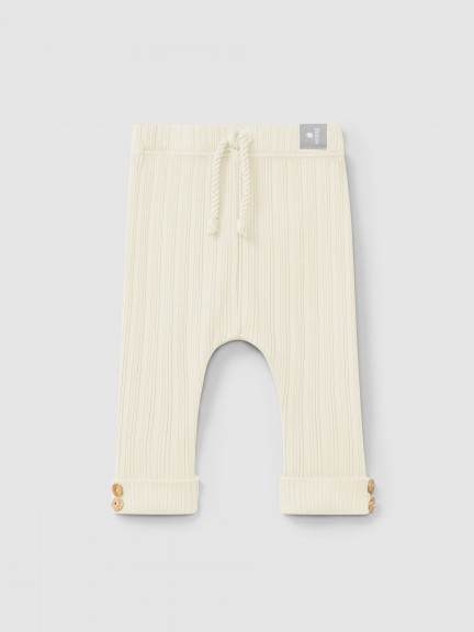 Leggings em malha canelada Leggings em malha canelada