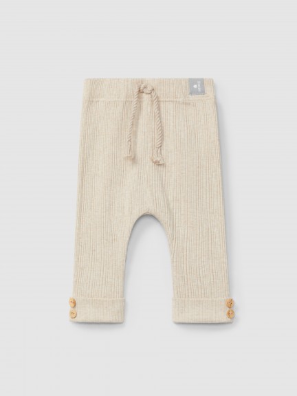 Ribbed jersey leggings