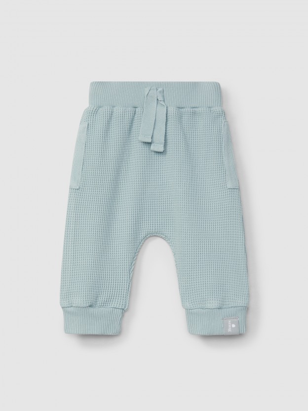 Waffle weave pull-up pants Waffle weave pull-up pants