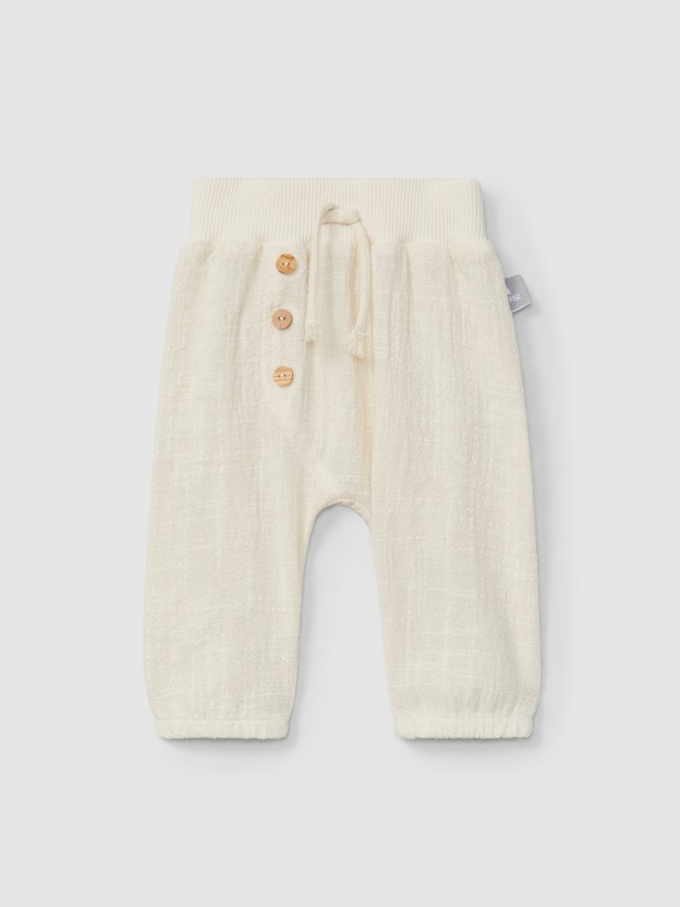 Natural-effect pull-up pants Natural-effect pull-up pants
