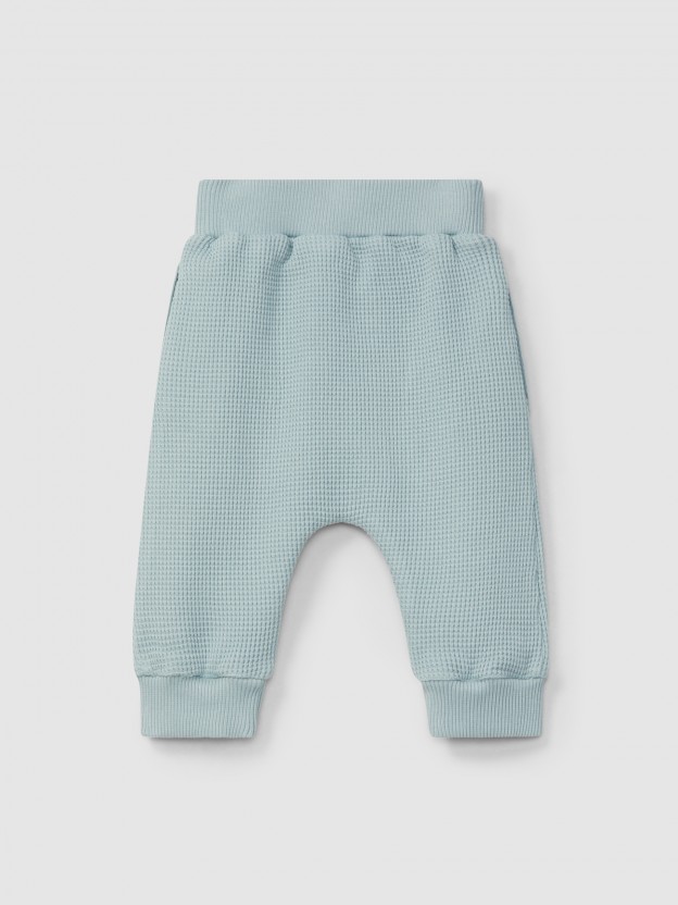 Waffle weave pull-up pants Waffle weave pull-up pants
