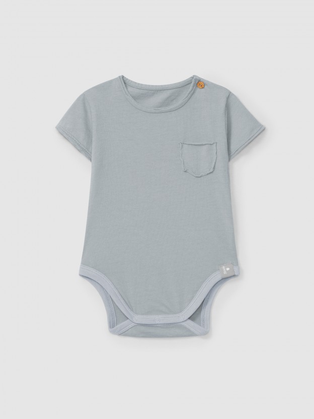Plain bodysuit without collar Plain bodysuit without collar