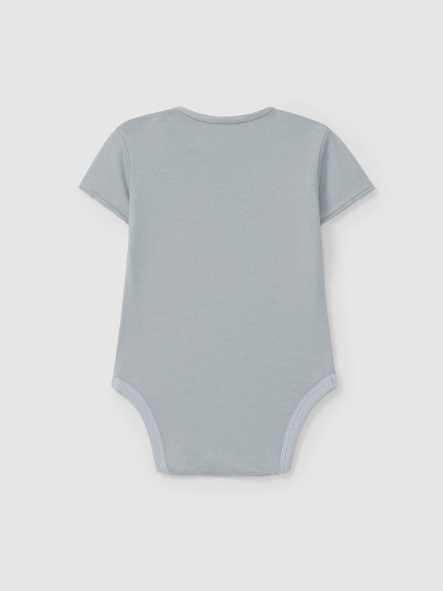 Plain bodysuit without collar Plain bodysuit without collar