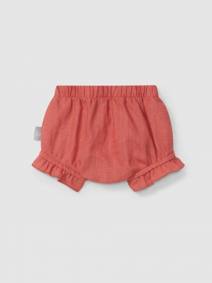 Plain pull-up diaper cover in linen with cotton Plain pull-up diaper cover in linen with cotton