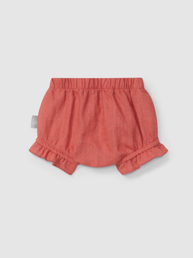Plain pull-up diaper cover in linen with cotton