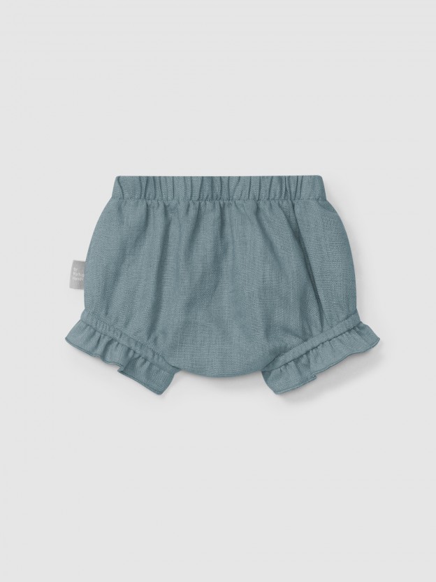 Plain pull-up diaper cover in linen with cotton Plain pull-up diaper cover in linen with cotton
