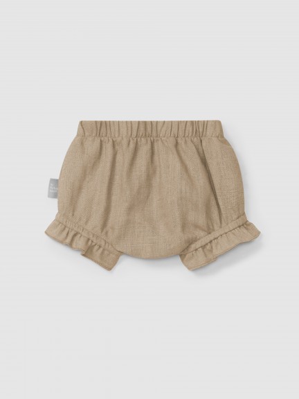 Plain pull-up diaper cover in linen with cotton Plain pull-up diaper cover in linen with cotton