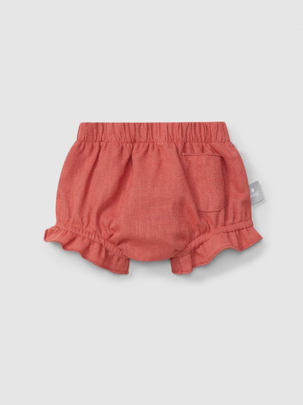 Plain pull-up diaper cover in linen with cotton