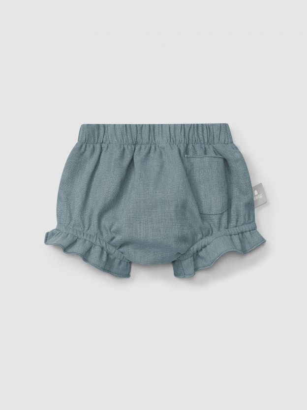 Plain pull-up diaper cover in linen with cotton Plain pull-up diaper cover in linen with cotton