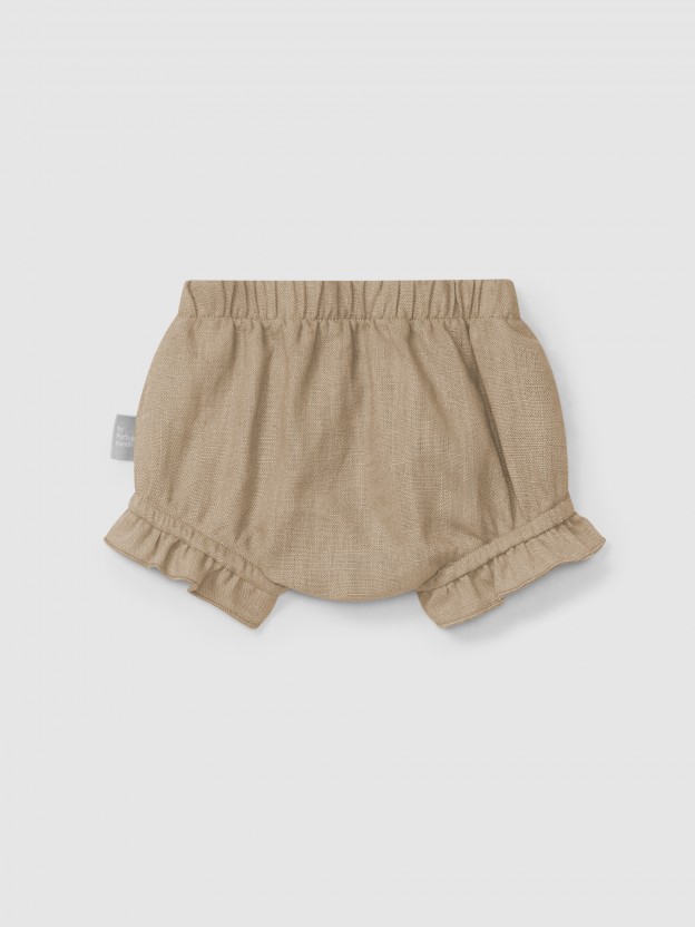Plain pull-up diaper cover in linen with cotton Plain pull-up diaper cover in linen with cotton