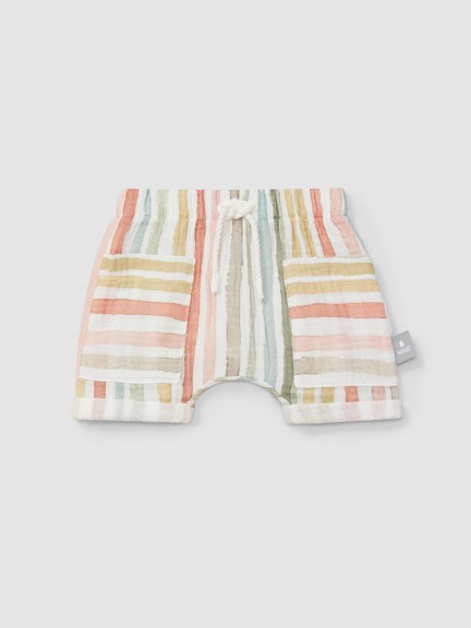 Multi-colour striped pull-up shorts Multi-colour striped pull-up shorts