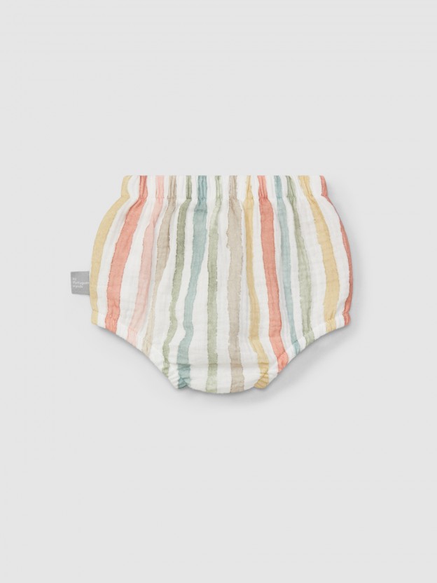 Multi-colour striped pull-up diaper cover Multi-colour striped pull-up diaper cover