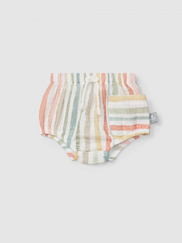 Multi-colour striped pull-up diaper cover Multi-colour striped pull-up diaper cover