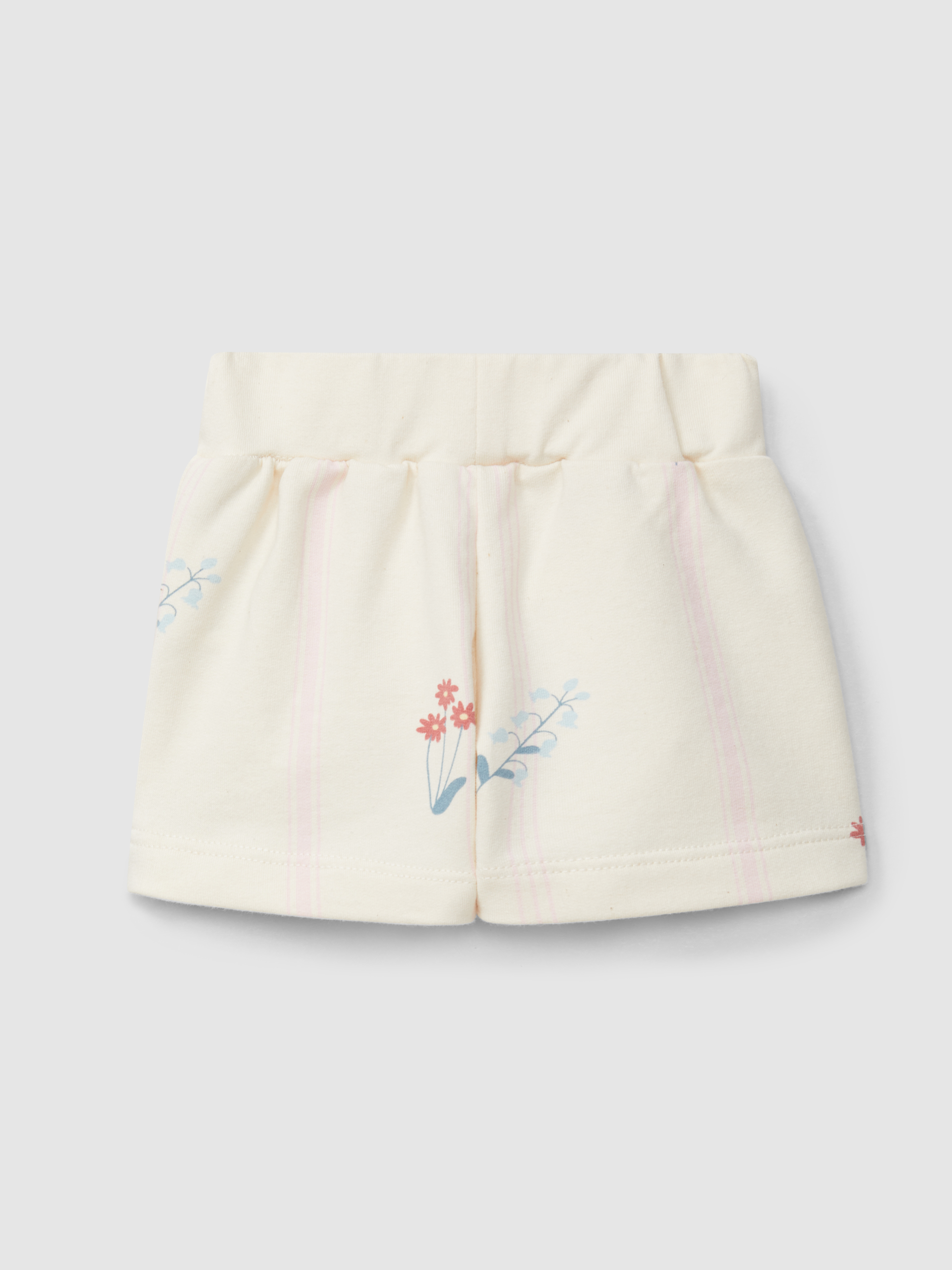 Printed plush pull-up shorts