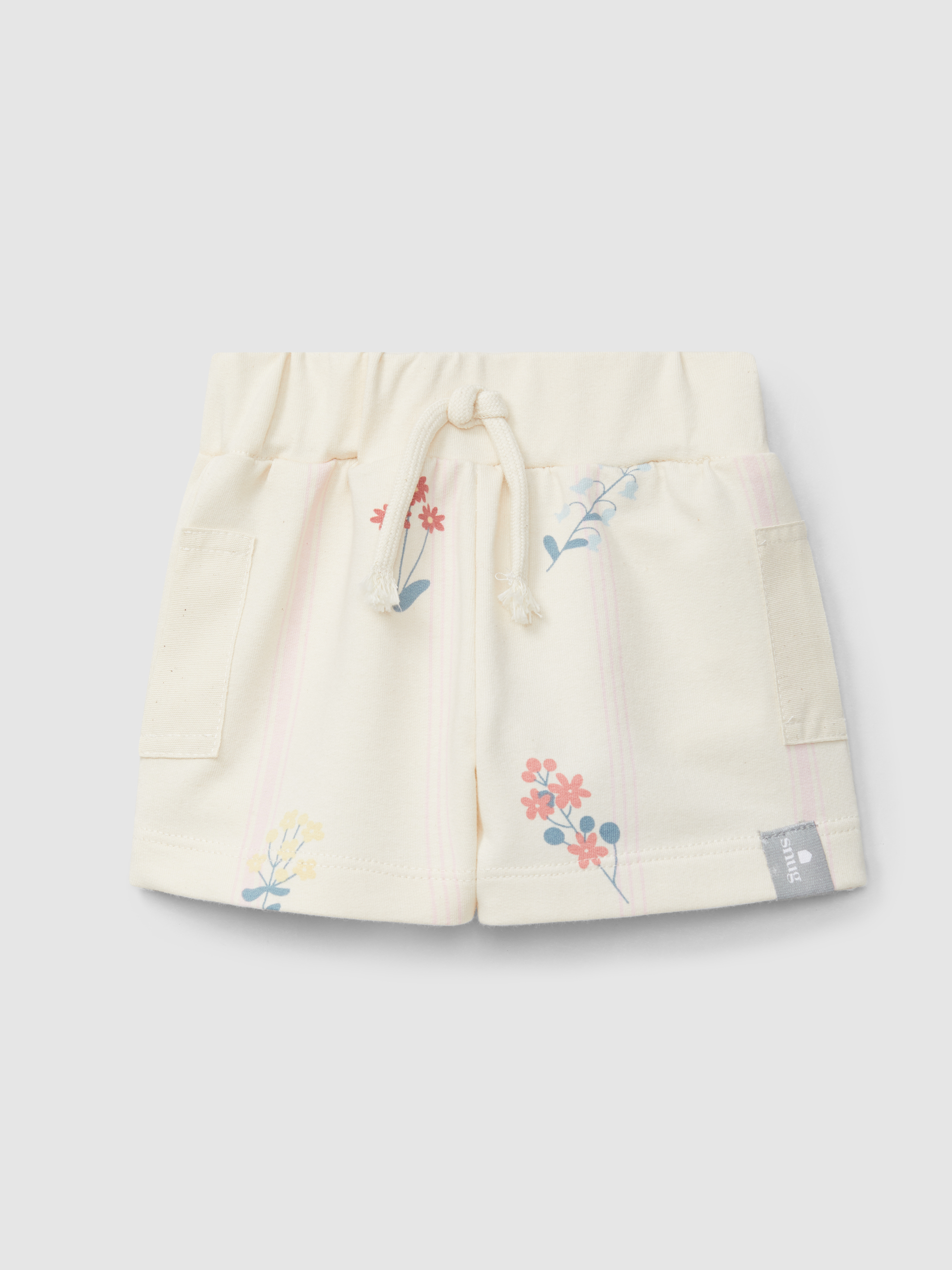 Printed plush pull-up shorts