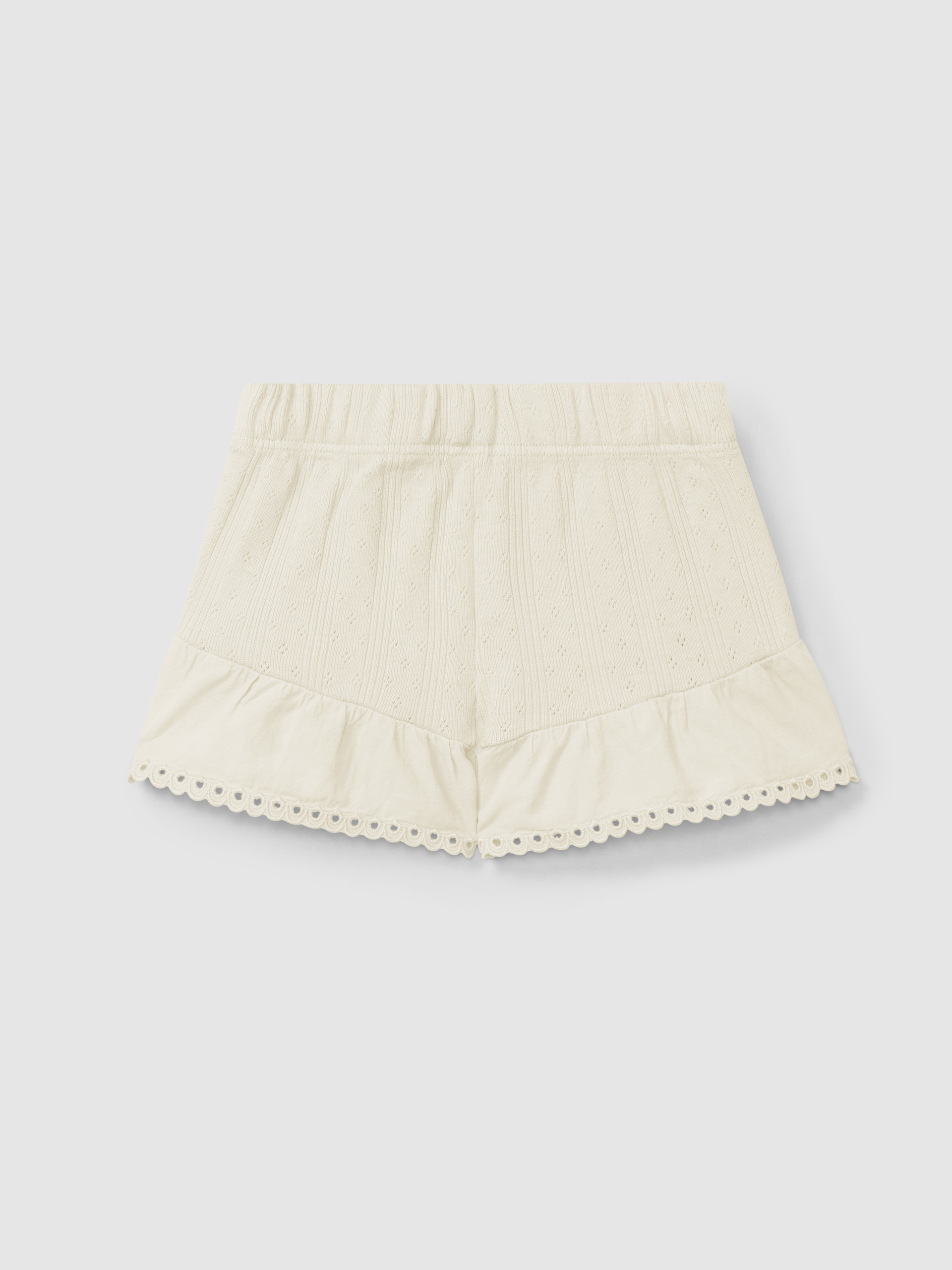 Short pull-up ajouré avec broderie anglaise
