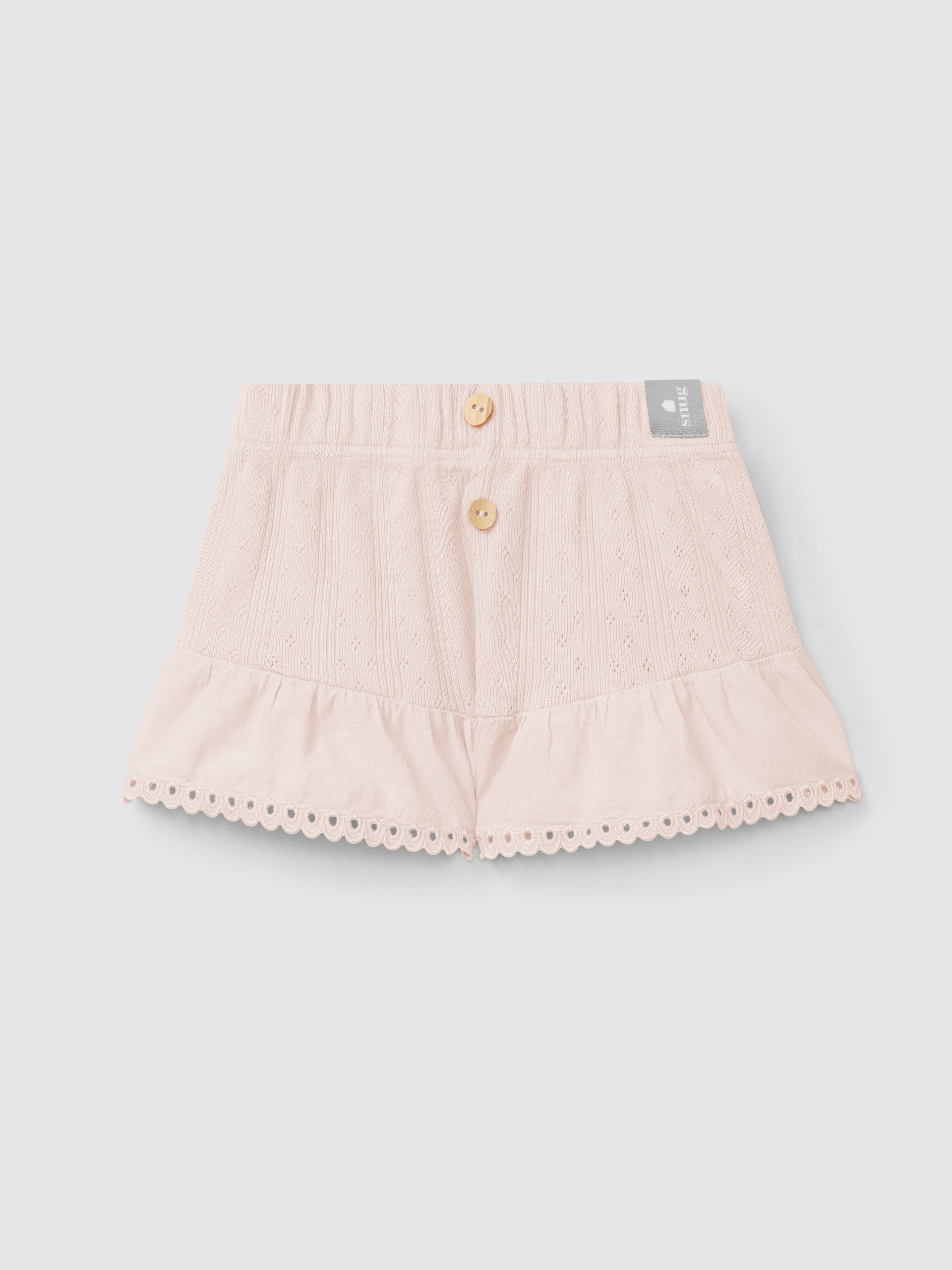 Pantalón Corto pull-up ajour con bordado inglés