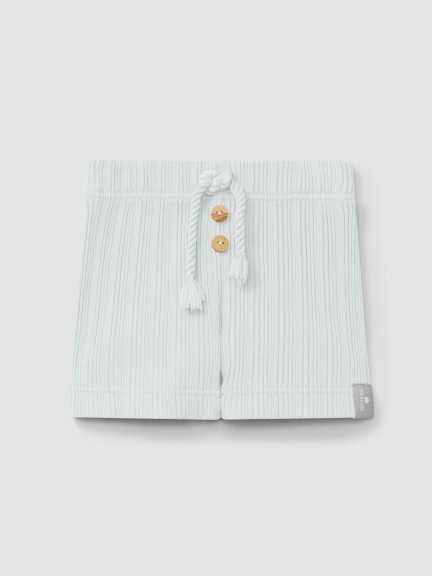 Ribbed jersey pull-up shorts