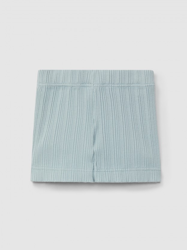Pantalón Corto en punto acanalado Pantalón Corto en punto acanalado