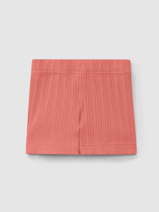 Ribbed jersey pull-up shorts Ribbed jersey pull-up shorts