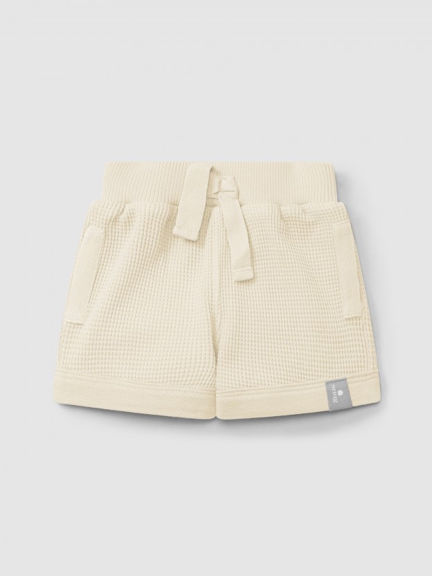 Waffle weave pull-up shorts Waffle weave pull-up shorts