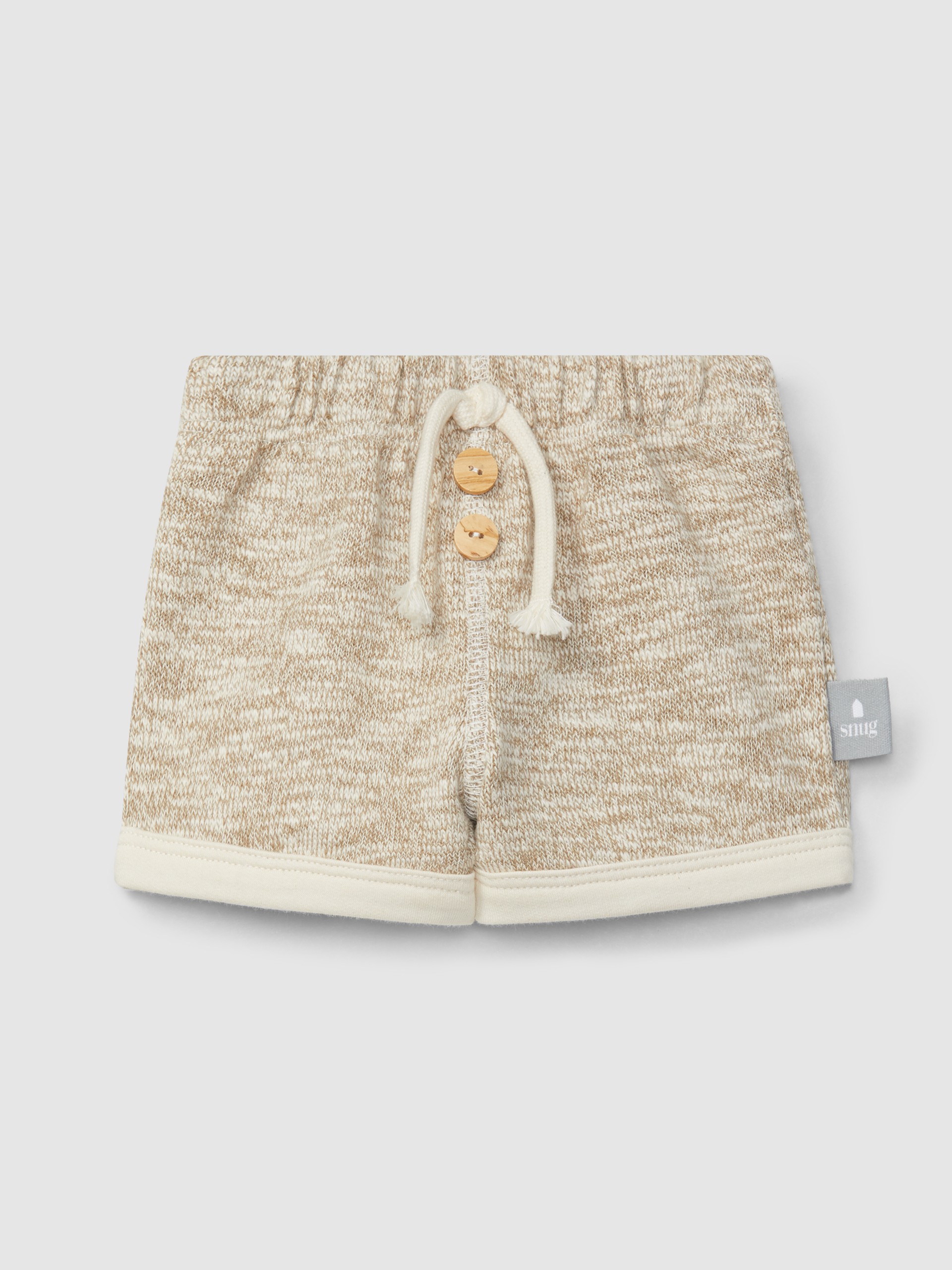 Jersey knit-effect pull-up shorts