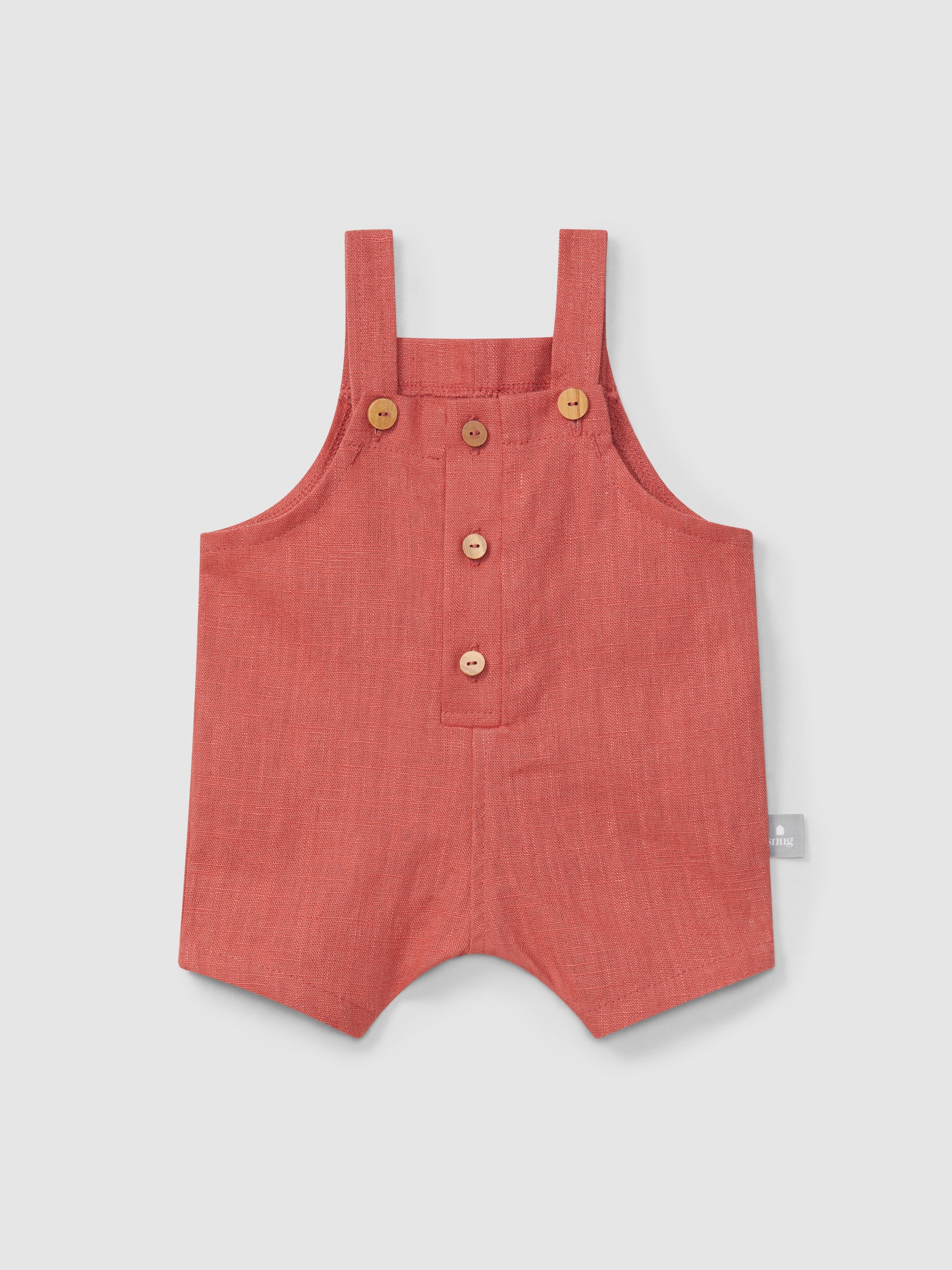 Pantalón Corto liso con peto de lino con algodón