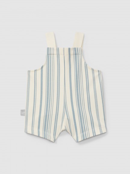 Printed plush dungaree shorts Printed plush dungaree shorts