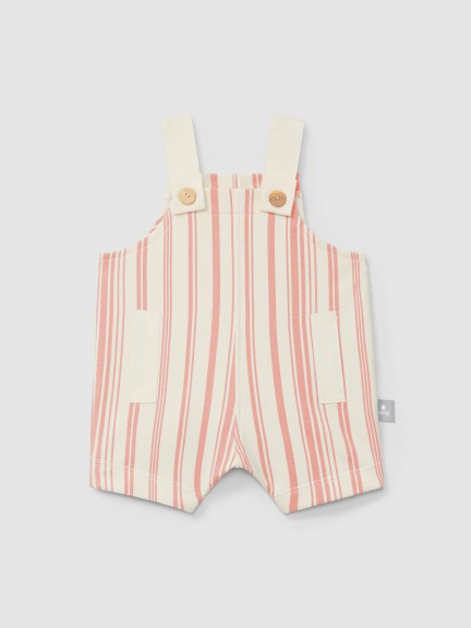 Pantalón Corto con peto en felpa estampada Pantalón Corto con peto en felpa estampada