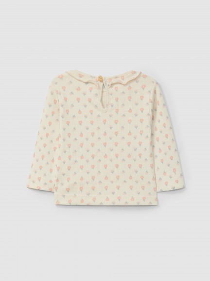 Ribbed jersey longsleeve floral print Ribbed jersey longsleeve floral print