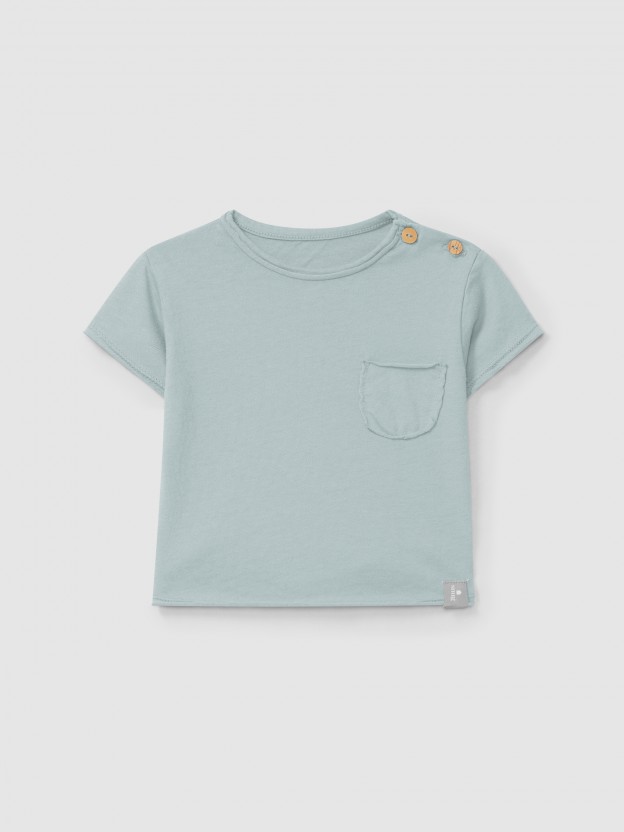 T-shirt avec poche uni T-shirt avec poche uni