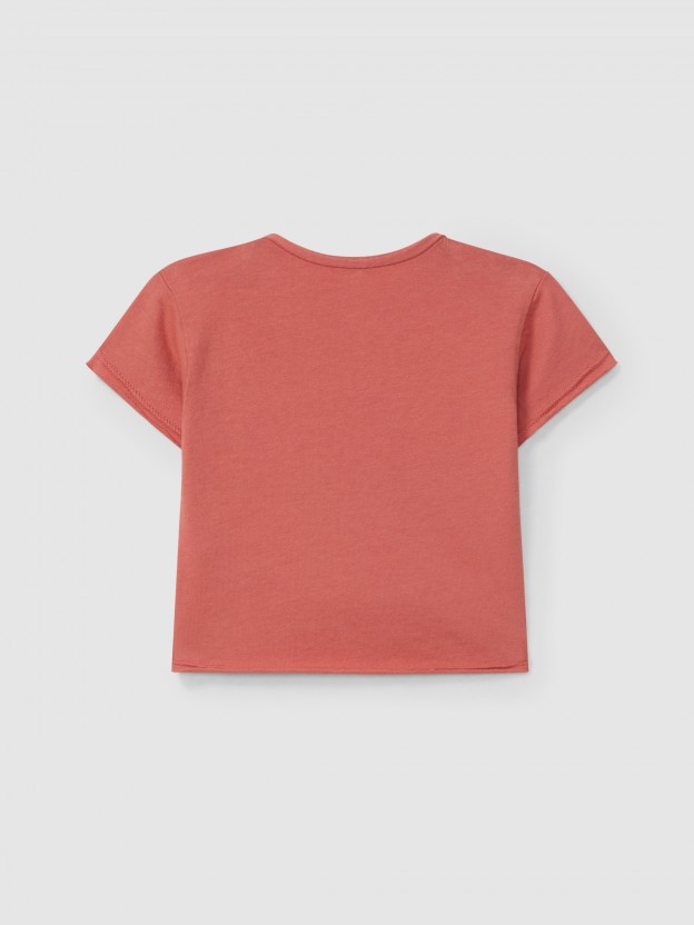 Camiseta lisa con bolsillo