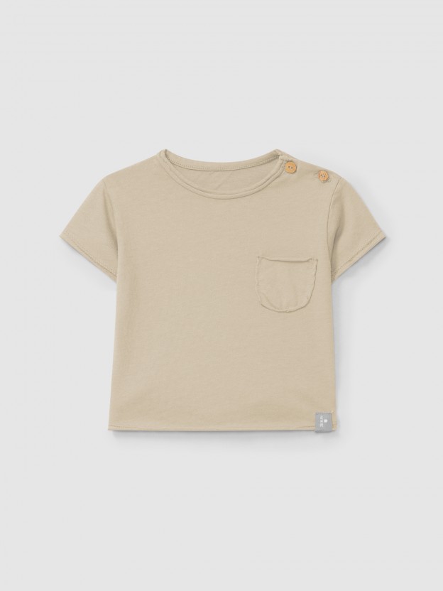 Camiseta lisa con bolsillo