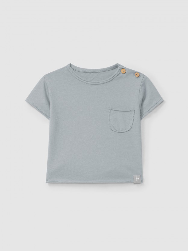 Camiseta lisa con bolsillo