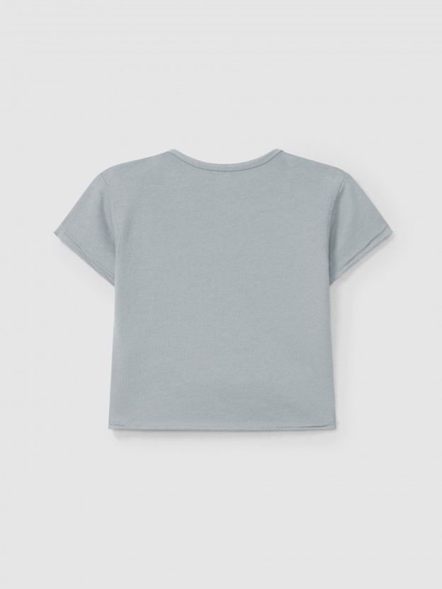 Camiseta lisa con bolsillo