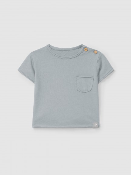 Camiseta lisa con bolsillo Camiseta lisa con bolsillo