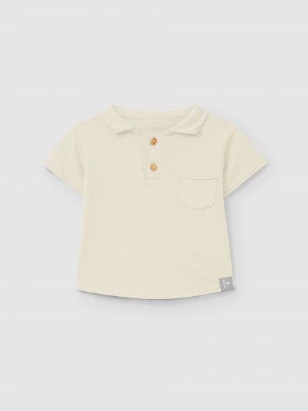 Plain polo shirt with pocket